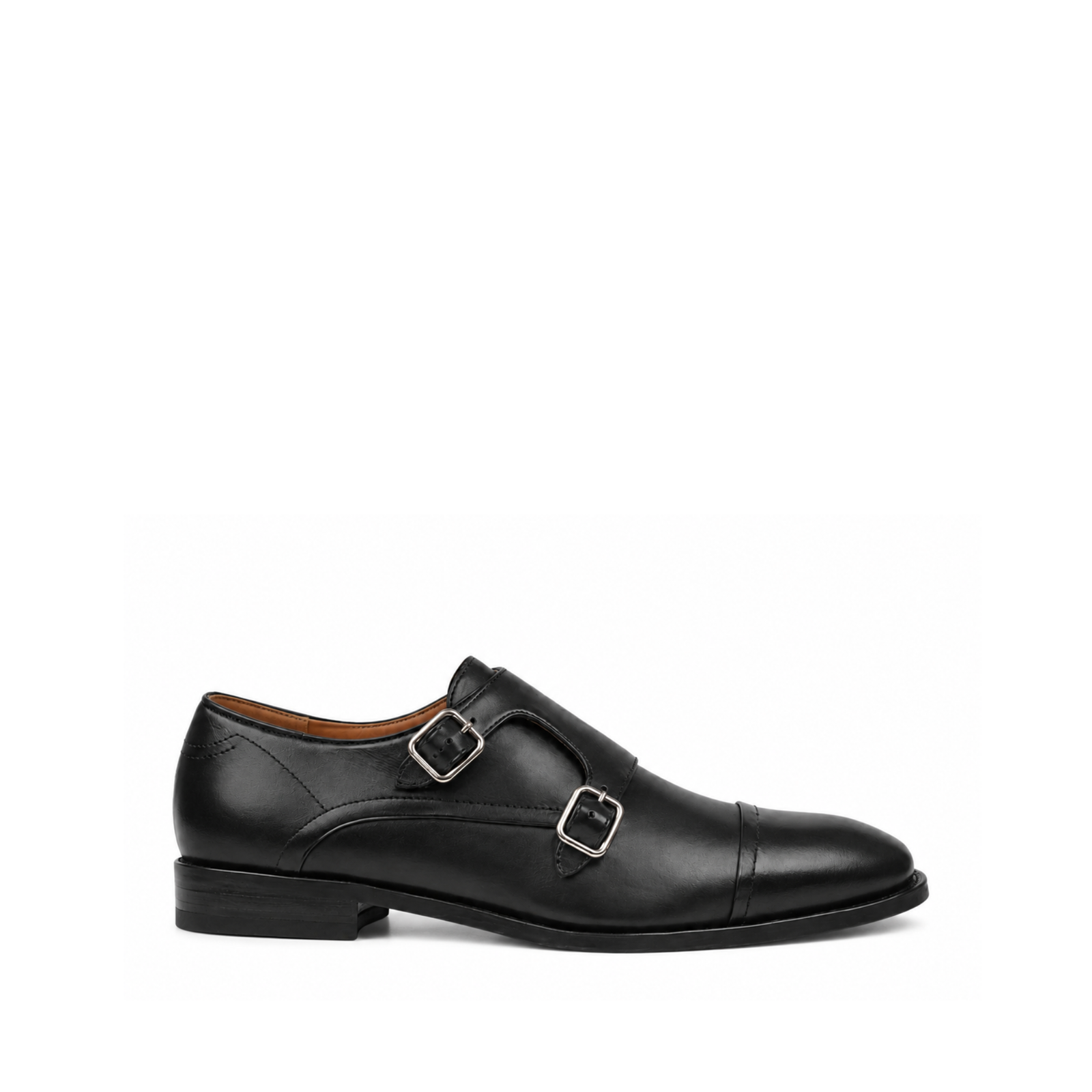 Radcliffe Men's Black Calf Leather Double Monkstrap Shoes