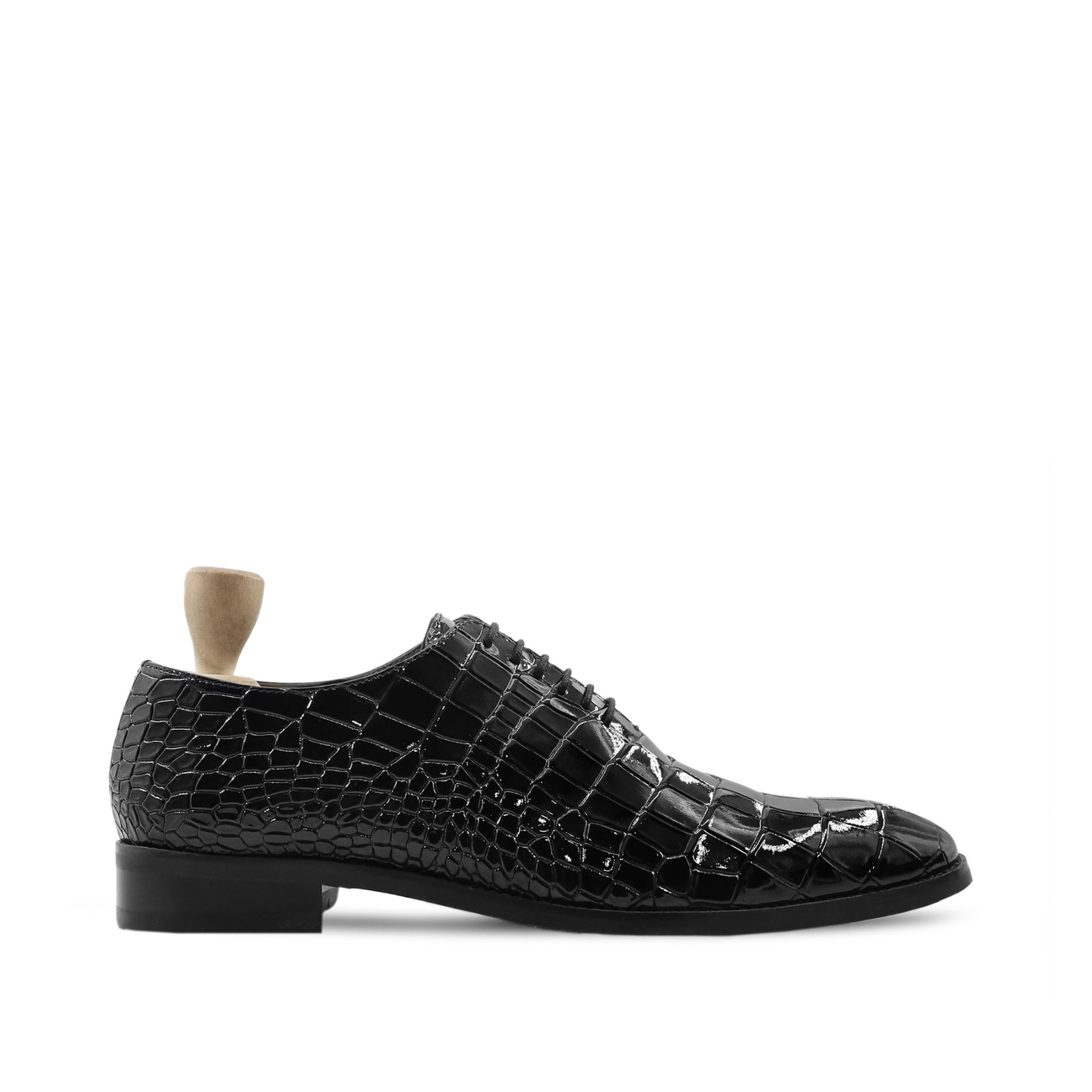 Yorkshire Men's Black Patent Leather Wholecut Shoes