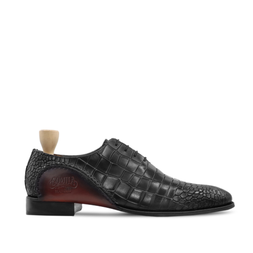 Balmoral Men's Black Calf Leather Wholecut Shoes