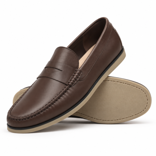 Victoria Men's Dark Brown Calf Leather Loafer