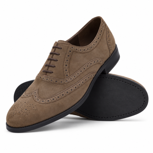 Westbury Men's Light Brown Kid Suede Oxford Shoes