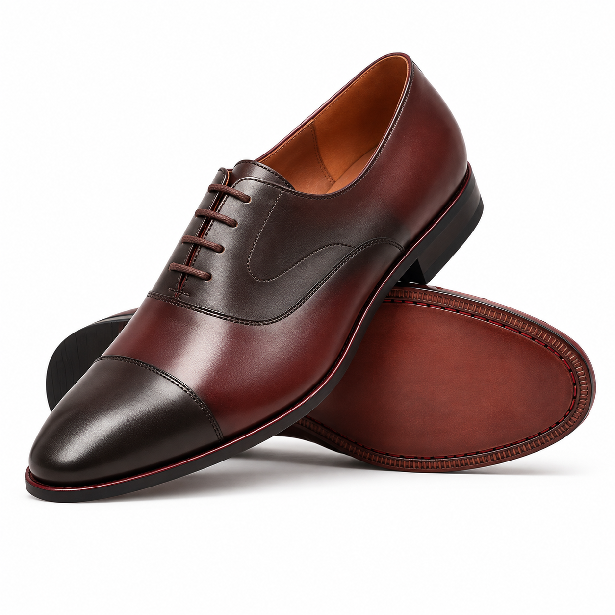 Woodford Men's Burnished Oxblood Calf Leather Oxford Shoes