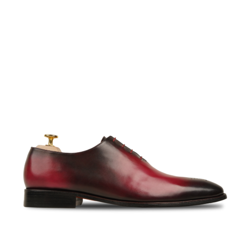 Stirling Men's Red Patina Calf Leather Wholecut Shoes